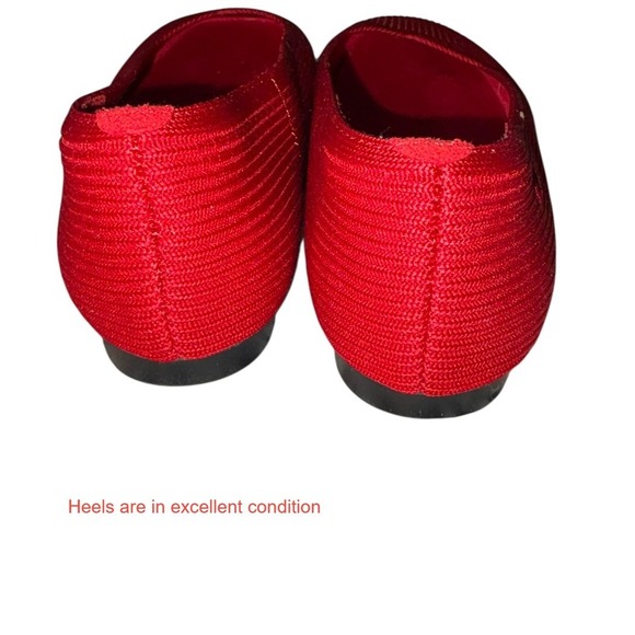 Vivaia Margot Square Toe Ribbed Flats Red sz 7 Excellent! - Picture 7 of 10